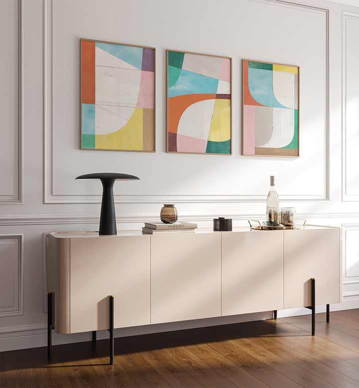 CURVE THEORY , SET OF 3 PAINTINGS