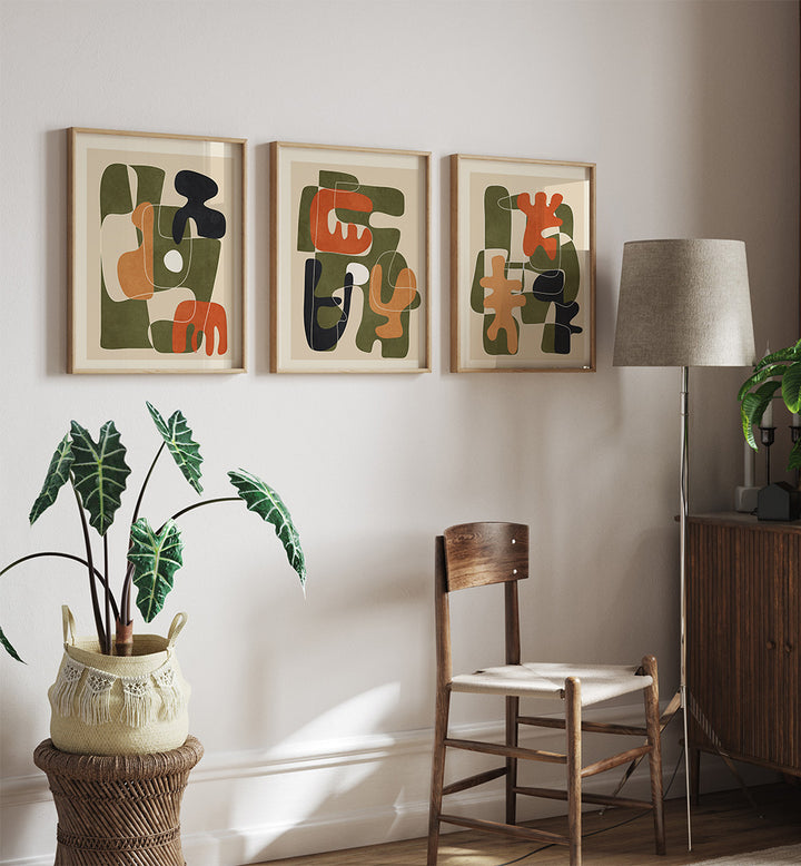 CALM CONSTRUCTS , SET OF 3 PAINTINGS