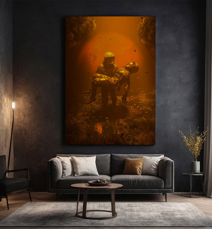 RED'S EMBRACE , SURREAL ART PRINTS