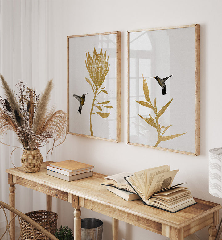 HUMMINGBIRD HARMONY SET , SET OF 2 PAINTINGS