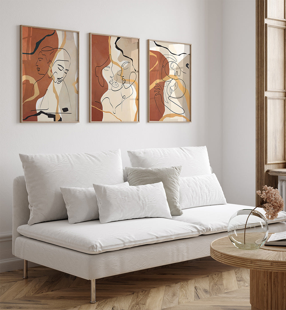 INTIMATE FORMS , SET OF 3 PAINTINGS