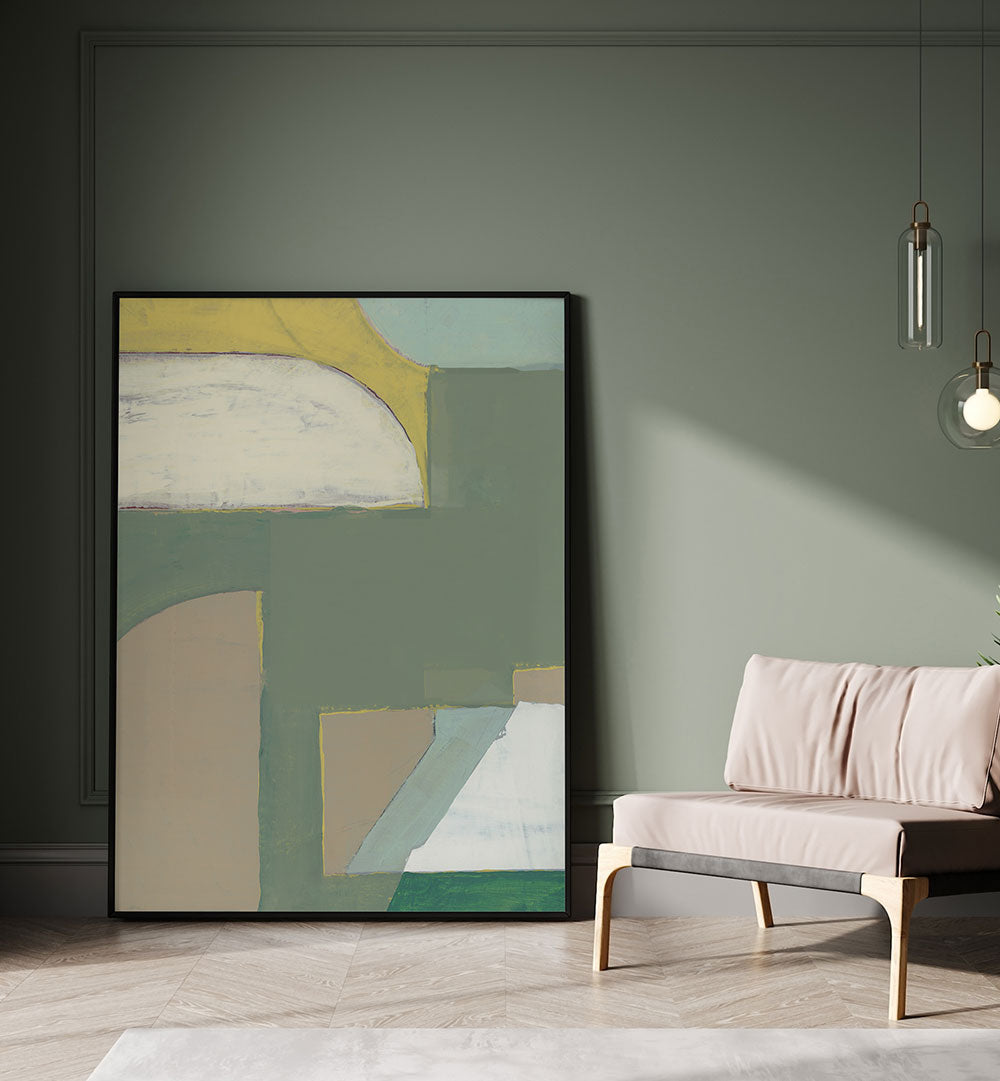 Stylish interior featuring ABSTRACT PAINTING II, a vibrant piece that enhances any space with ABSTRACT PAINTINGS.