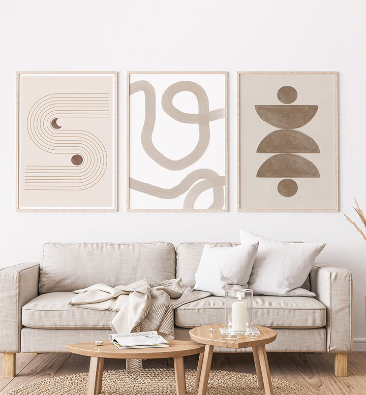 BOHO BALANCE TRIO SET , SET OF 3 PAINTINGS