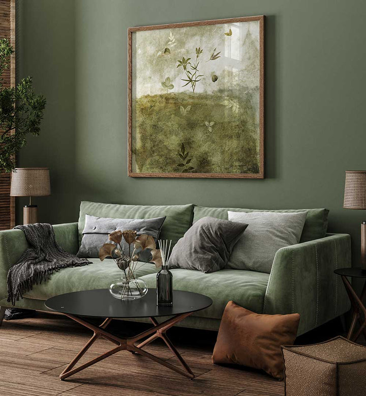 OLIVE , FLORAL FLOWER PAINTINGS