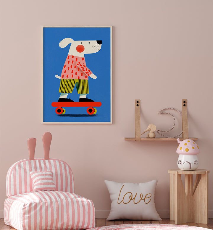 SKATING DOG , KIDS ROOM PAINTINGS