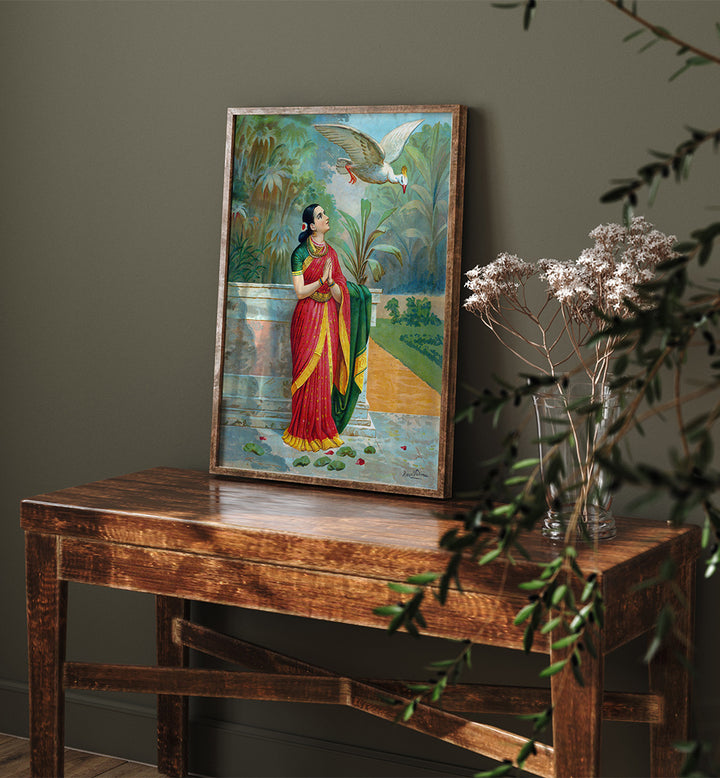 HAUNSA DAMAYANTI SANWADA , INDIAN ART PAINTINGS