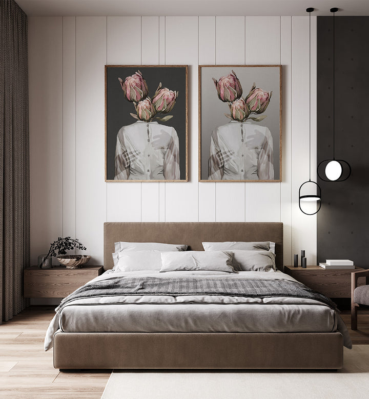 ORGANIC PORTRAITS SET , SET OF 2 PAINTINGS