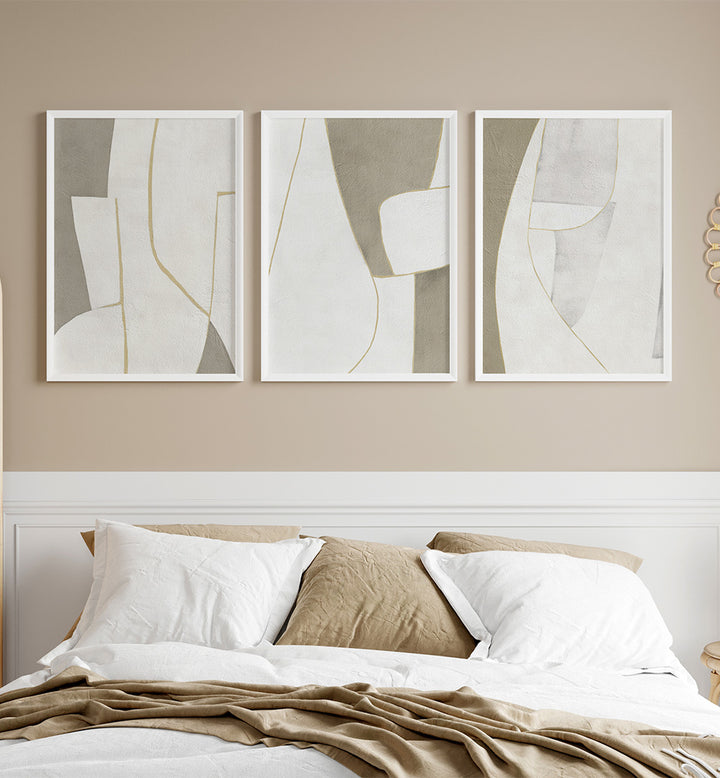 SOFT MODERNISM SET , SET OF 3 PAINTINGS