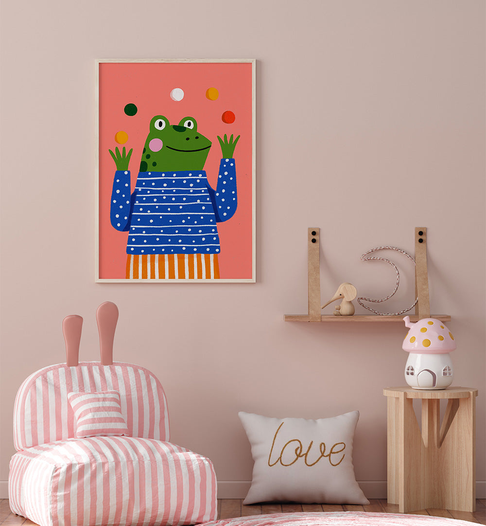 JUGGLING FROG ,KIDS ROOM PAINTINGS