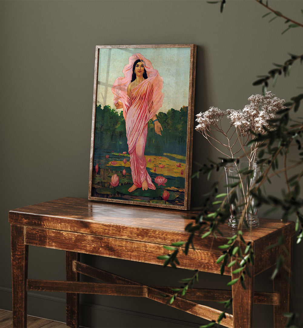 PADMINI THE LOTUS LADY , INDIAN ART PAINTINGS