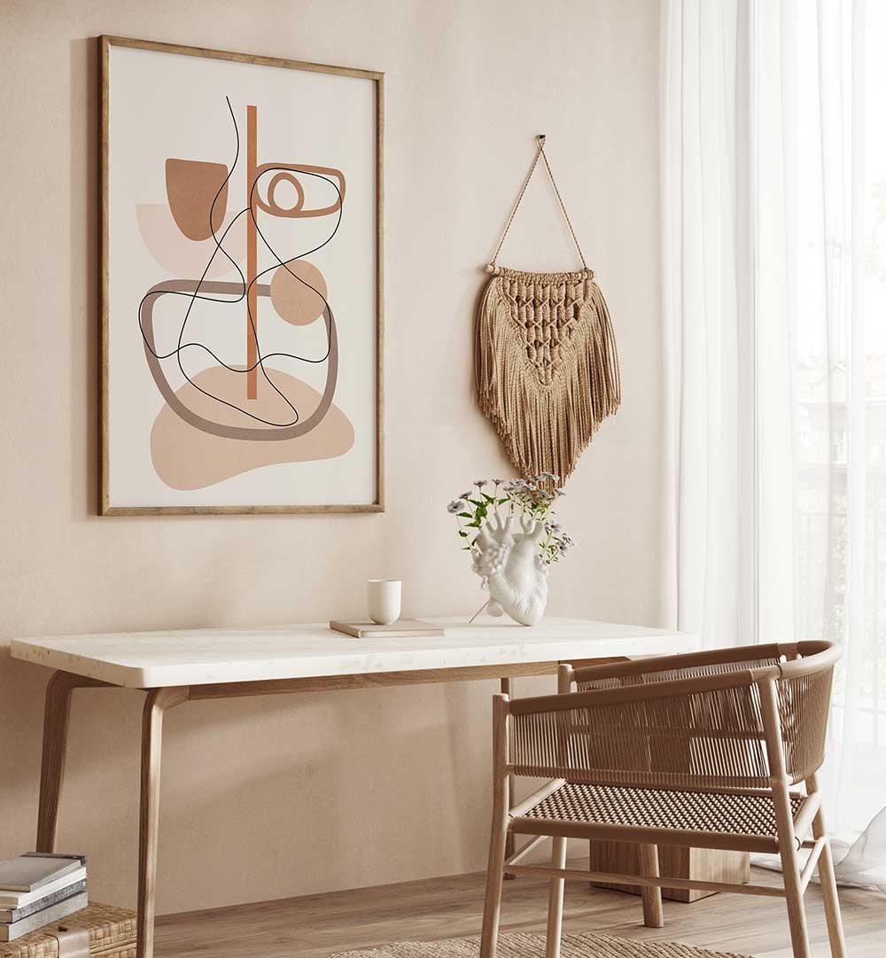 ABSTRACT LINE MOVEMENT I , BOHO ART PAINTINGS