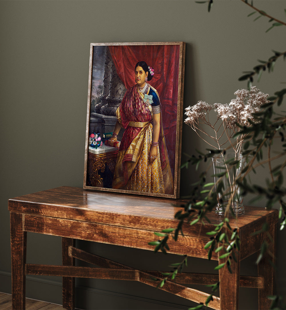 RANI BHARANI THIRUNAL LAKSHMI BAYI OF TRAVANCORE  , INDIAN ART PAINTINGS