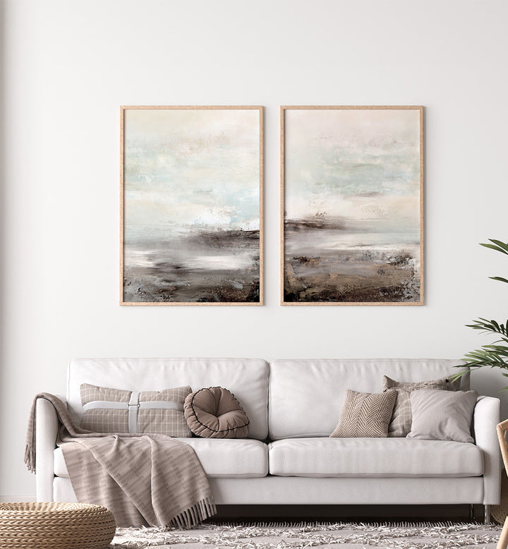 DISTANT SHORES SET , SET OF 2 PAINTINGS