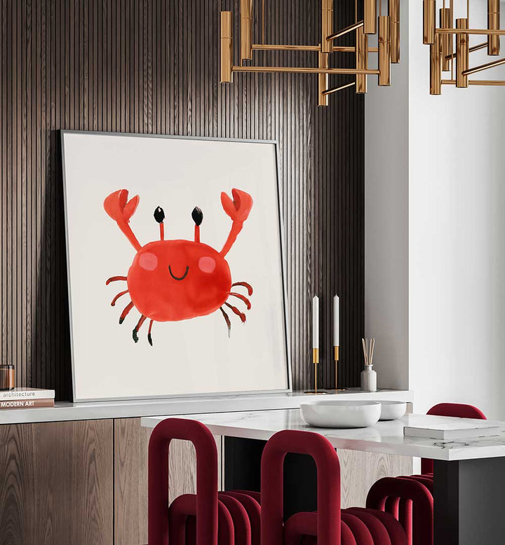 CRABS UP , KIDS ROOM PAINTINGS featuring a cheerful red crab to brighten toddlers’ spaces with creativity and joy.
