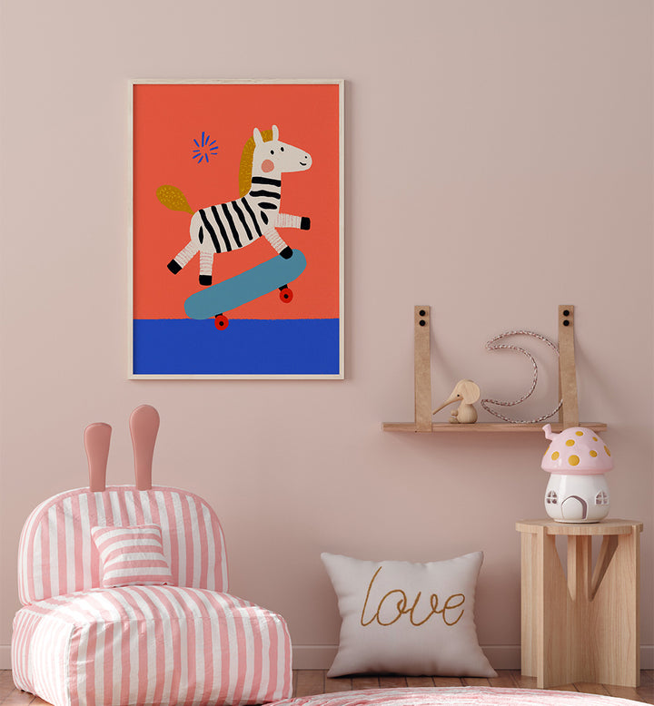 SKATING ZEBRA ,KIDS ROOM PAINTINGS