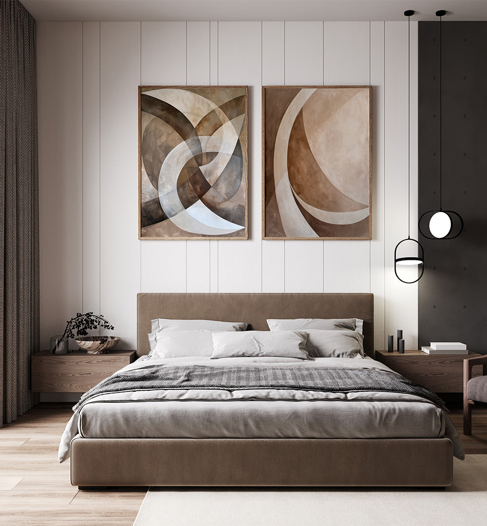 CURVATURE SET , SET OF 2 PAINTINGS