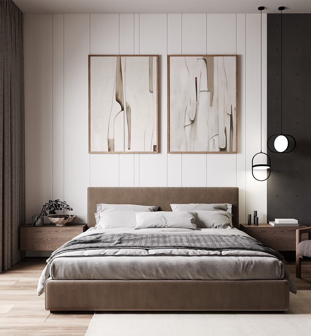 VEILED FORMS SET , SET OF 2 PAINTINGS