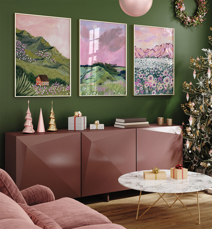 DREAMSCAPE VALLEY SET , SET OF 3 PAINTINGS