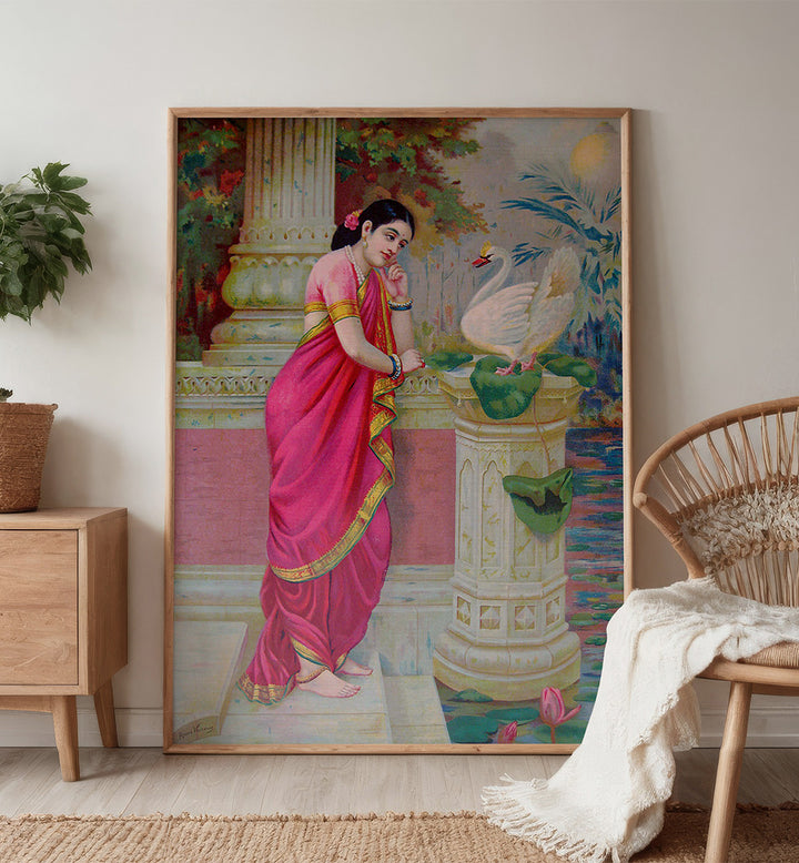 HANSA DAMAYANTHI , INDIAN ART PAINTINGS