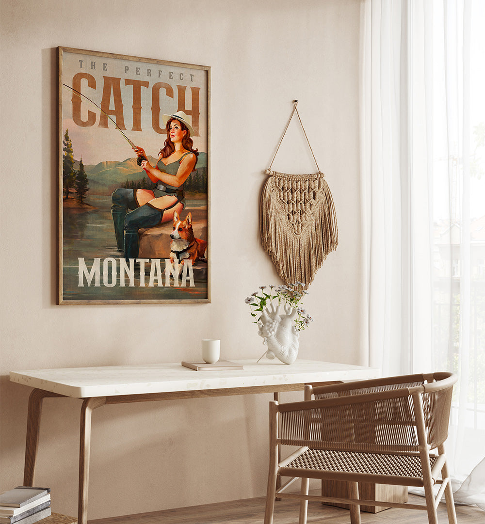 MONTANA SERENITY , VINTAGE TRAVEL POSTERS