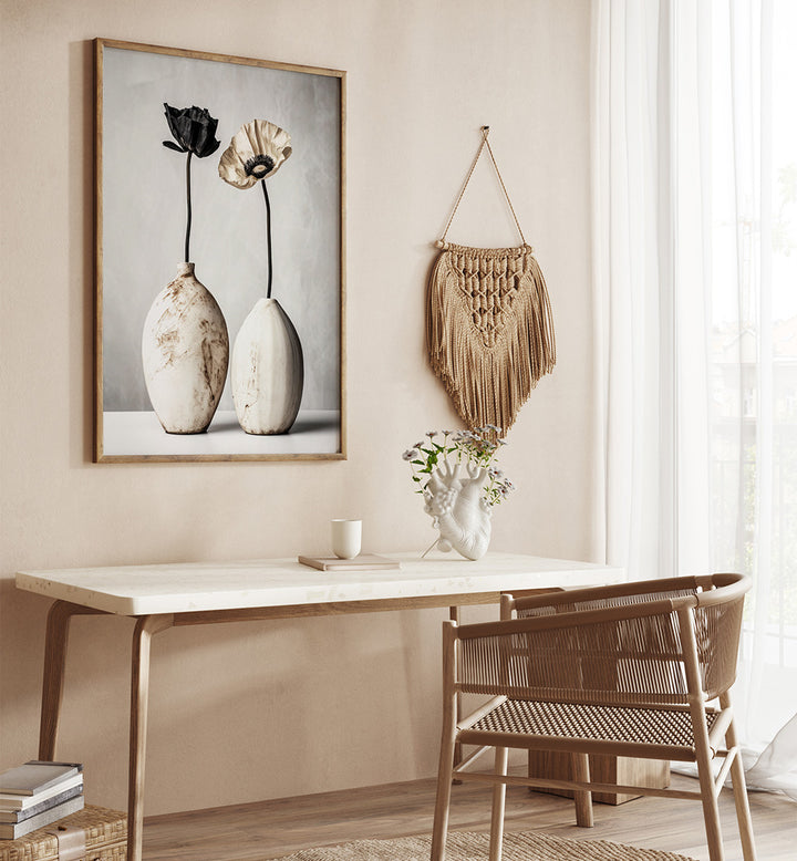 CONTRASTING BLOOMS , FLOWER VASES