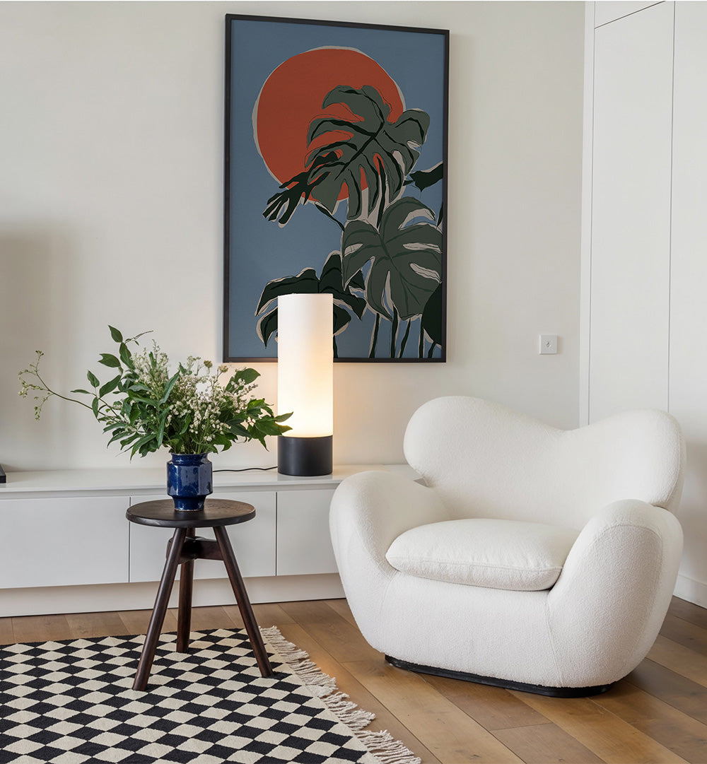 MONSTERA SUNSET , BOHO ART PAINTINGS