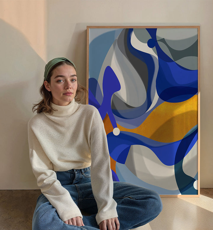 BLUE GOLDEN , ABSTRACT PAINTINGS