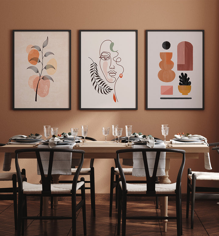 BOHEME CALM , SET OF 3 PAINTINGS