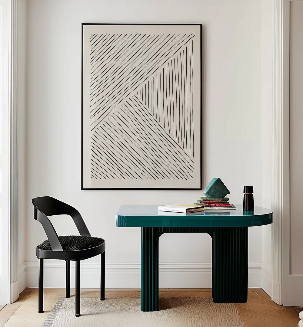 boho line series i by jay stanley geometric paintings Artwork I placed on a wall