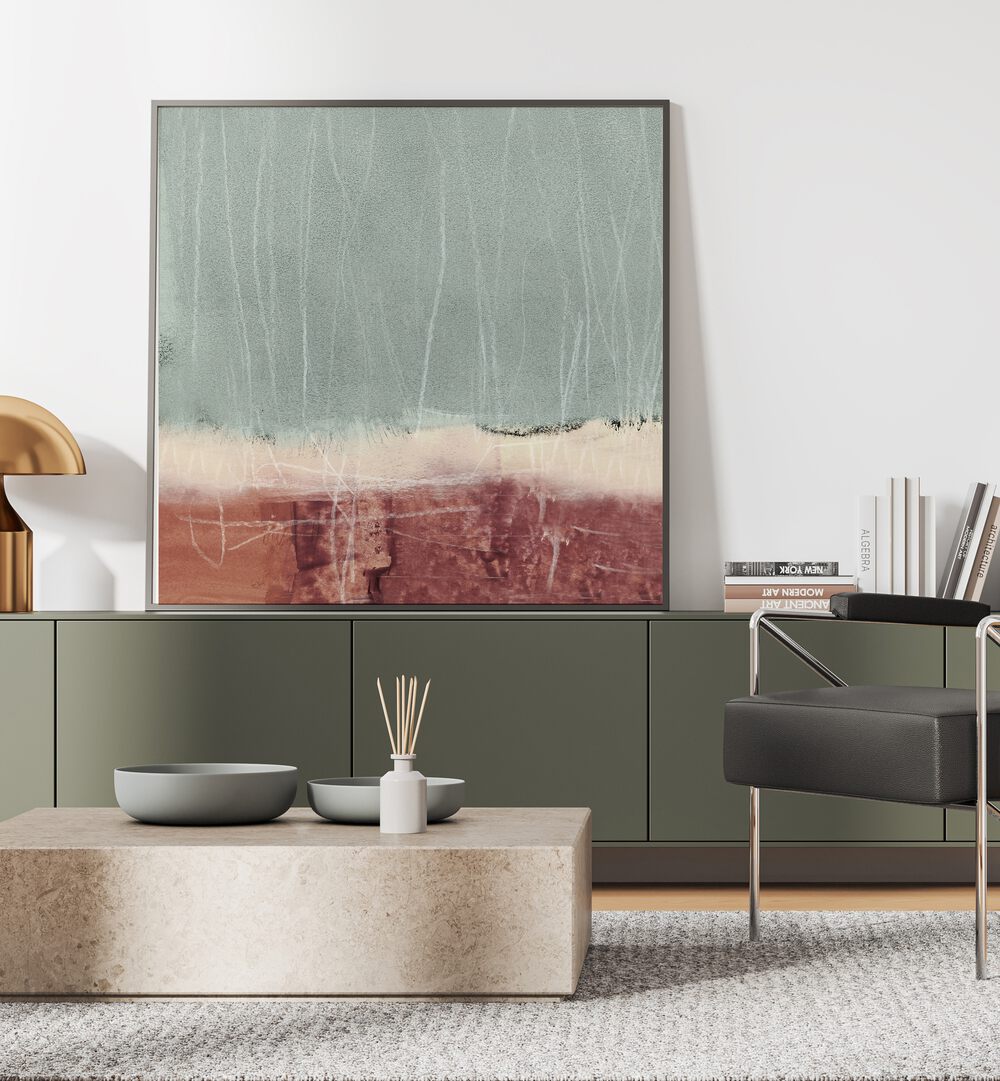 Elegant COLOR AND TEXTURE, ABSTRACT PAINTINGS displayed in a modern living space, enhancing artistic ambiance.