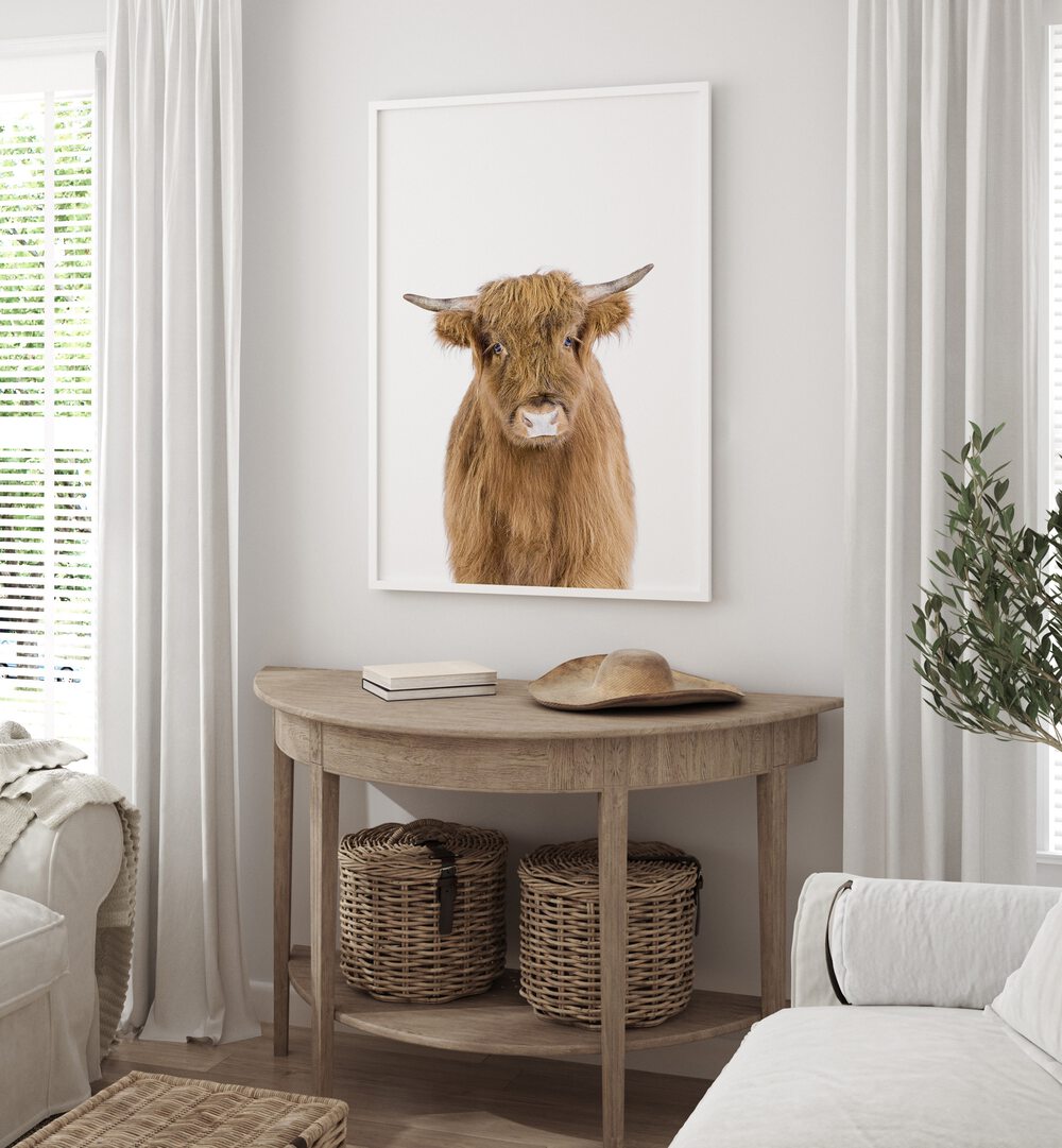 Charming BABY COW, ANIMAL PAINTINGS adorn a cozy room, perfect for inspiring kids' imaginative playtime.
