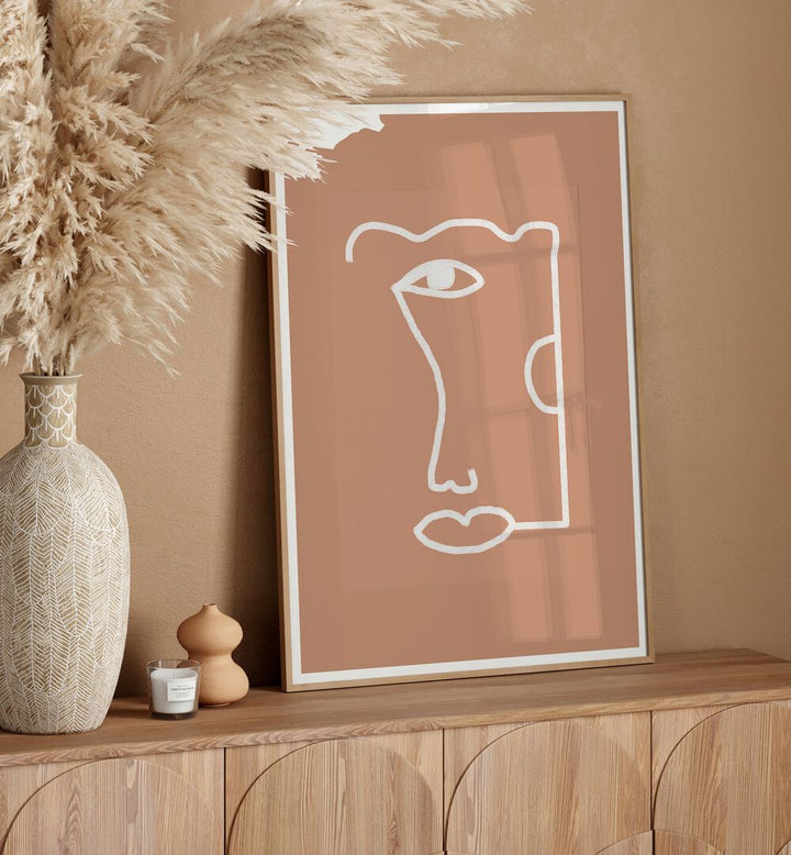 ABSTRACT HEAD NO2, LINE ART PAINTINGS add contemporary elegance to your space, perfect for modern homes and studios.