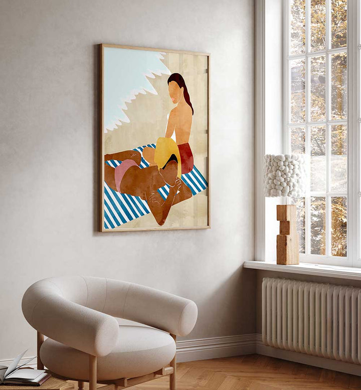 MINIMALIST BEACH SCENE , PORTRAITS & FIGURATIVE ILLUSTRATIONS