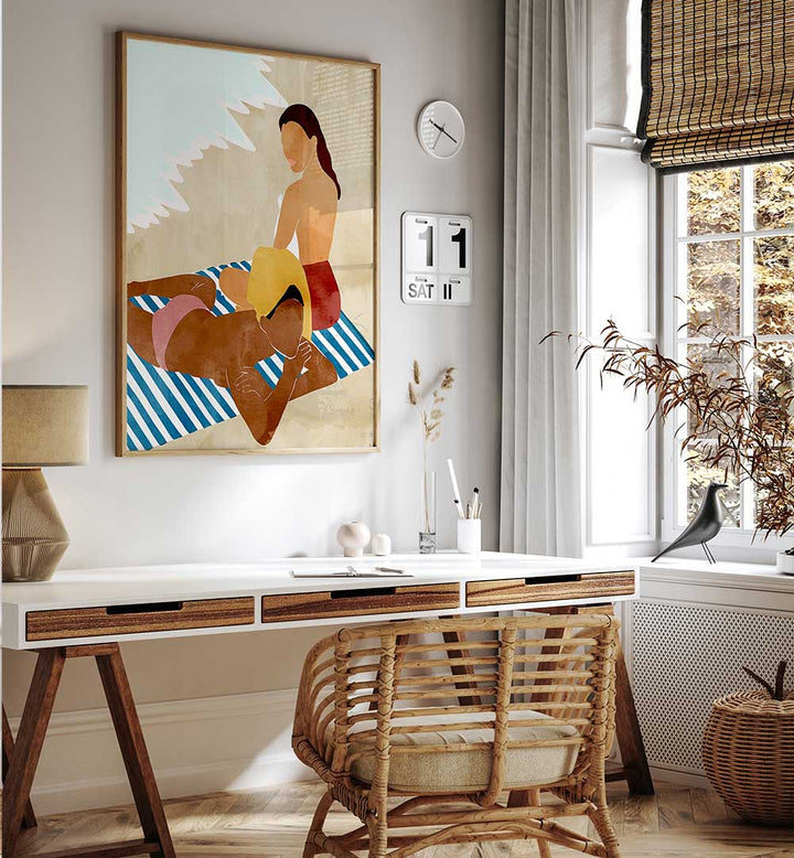 MINIMALIST BEACH SCENE , PORTRAITS & FIGURATIVE ILLUSTRATIONS