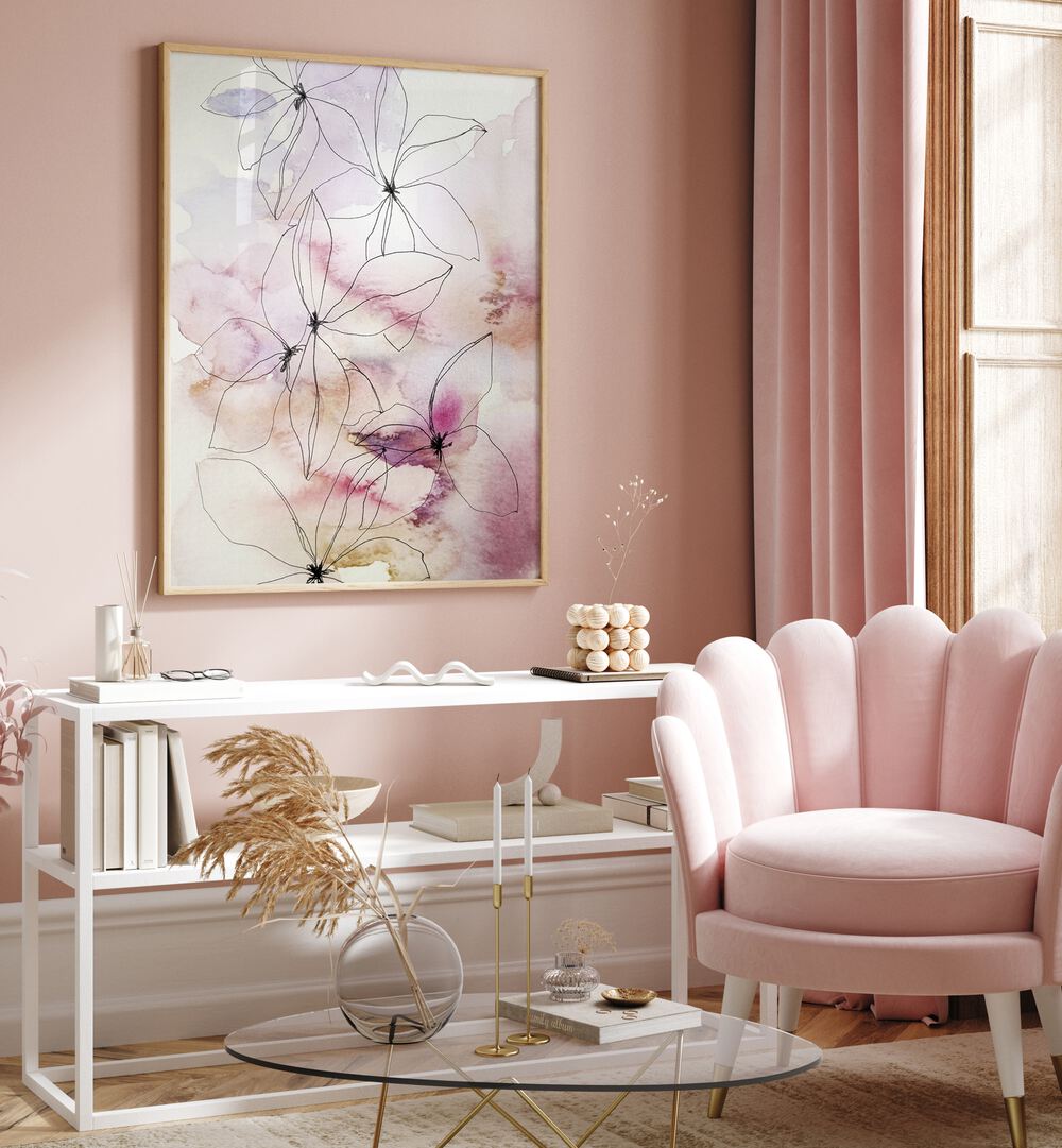 WHISPER PETALS I, FLORAL FLOWER PAINTINGS add elegance to any space with soft colors and delicate floral designs.