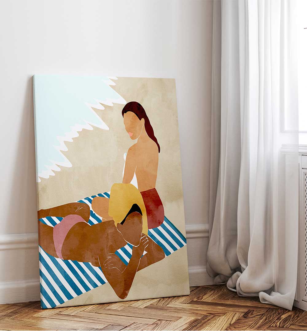 MINIMALIST BEACH SCENE , PORTRAITS & FIGURATIVE ILLUSTRATIONS