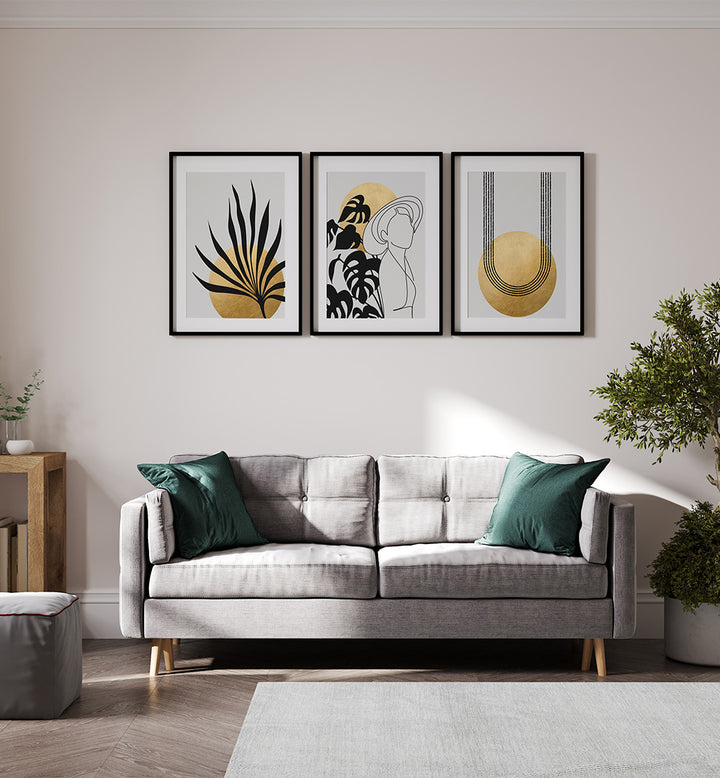 BOHO AURA STILLNESS , SET OF 3 PAINTINGS