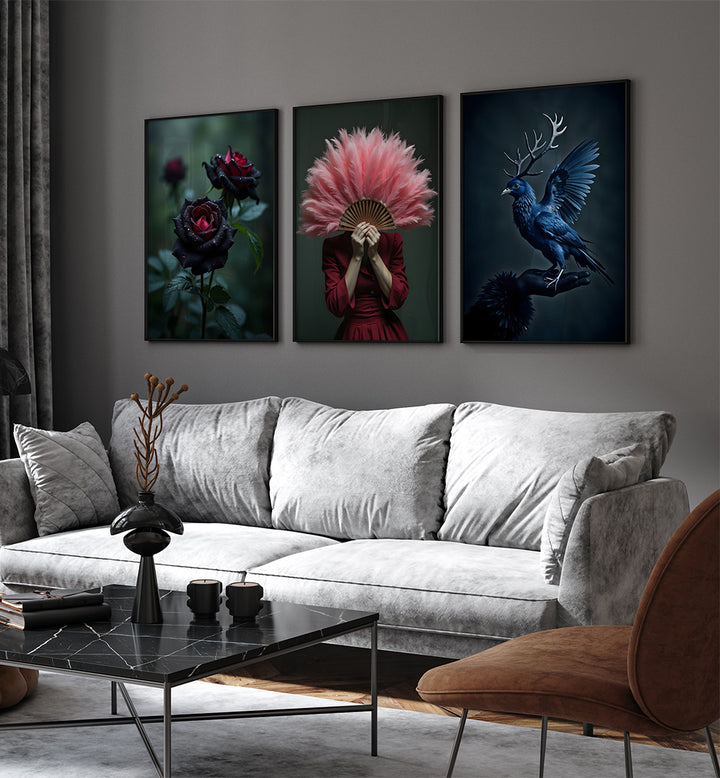 POETIC SHADOWS  , SET OF 3 PAINTINGS