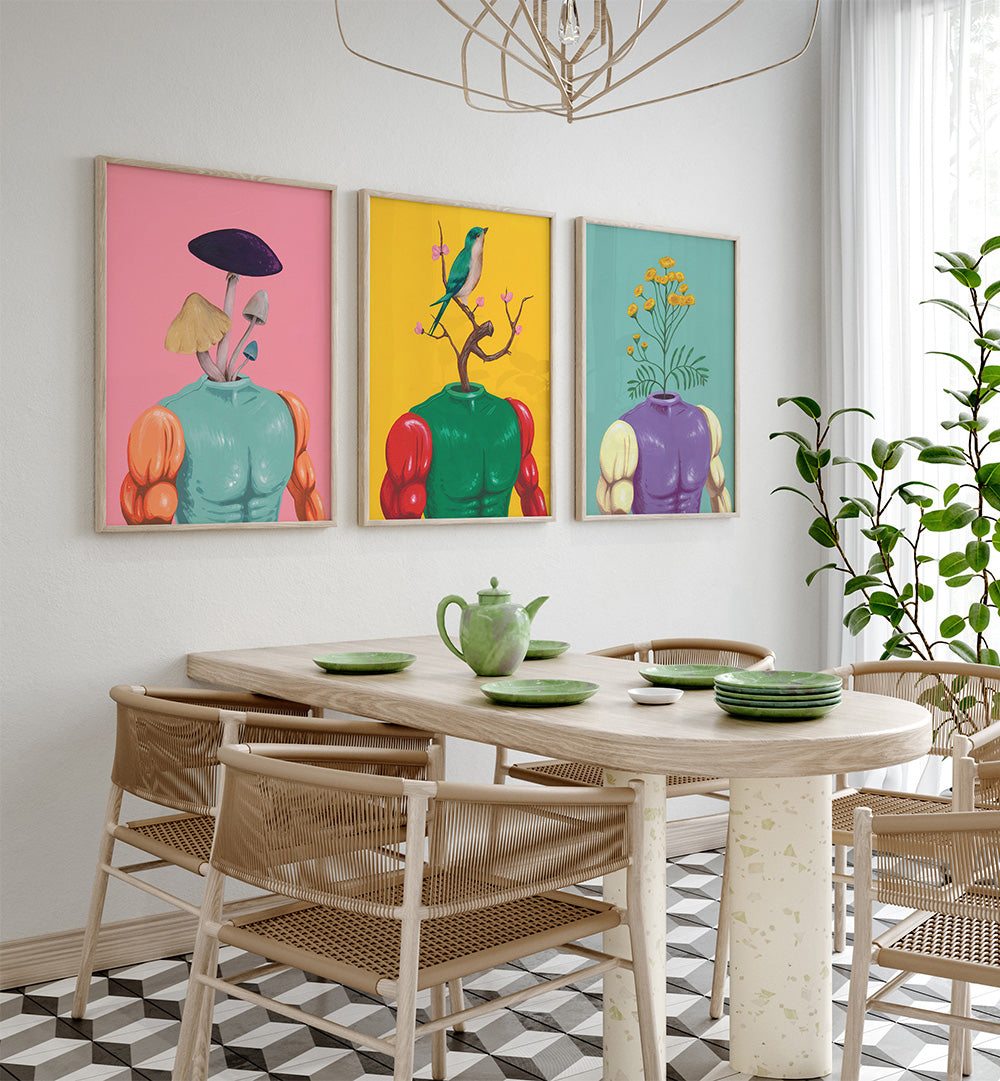 BOTANICAL SOULS SET , SET OF 3 PAINTINGS