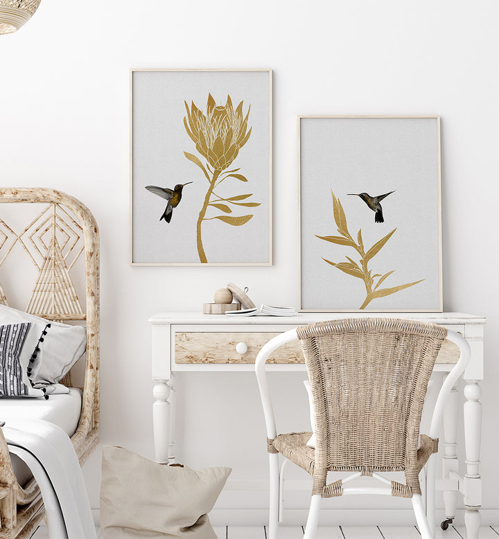 HUMMINGBIRD HARMONY SET , SET OF 2 PAINTINGS