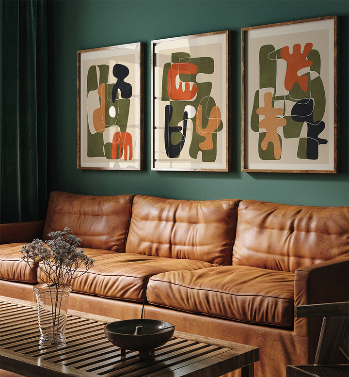 CALM CONSTRUCTS , SET OF 3 PAINTINGS