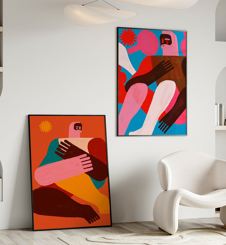 HUMAN FORMS SET , SET OF 2 PAINTINGS