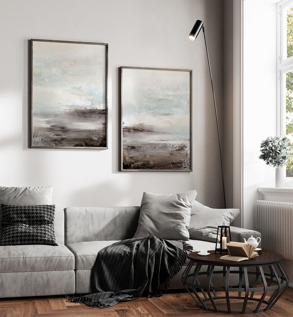 DISTANT SHORES SET , SET OF 2 PAINTINGS