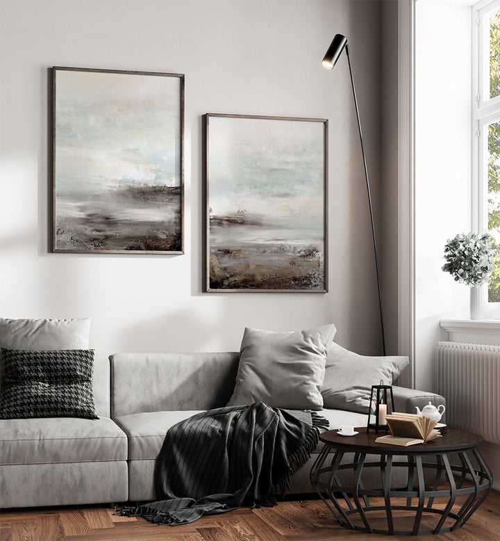 DISTANT SHORES SET , SET OF 2 PAINTINGS