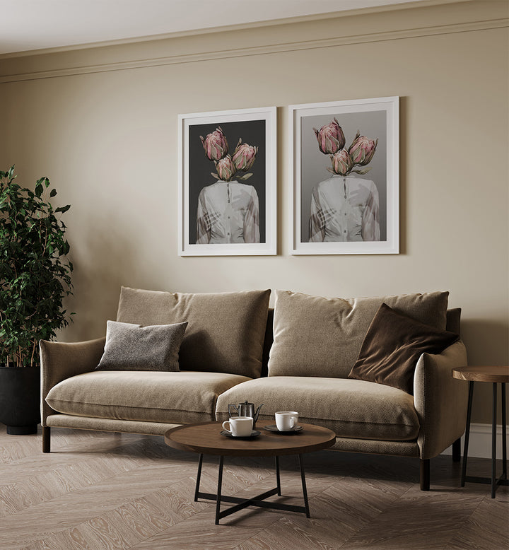 ORGANIC PORTRAITS SET , SET OF 2 PAINTINGS