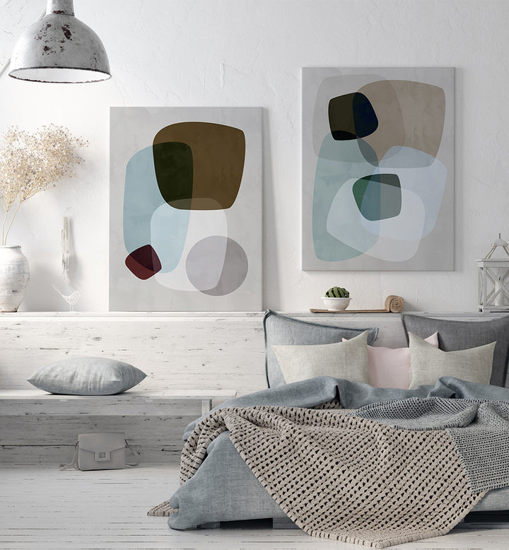 MARBLE MEADOW SET , SET OF 2 PAINTINGS