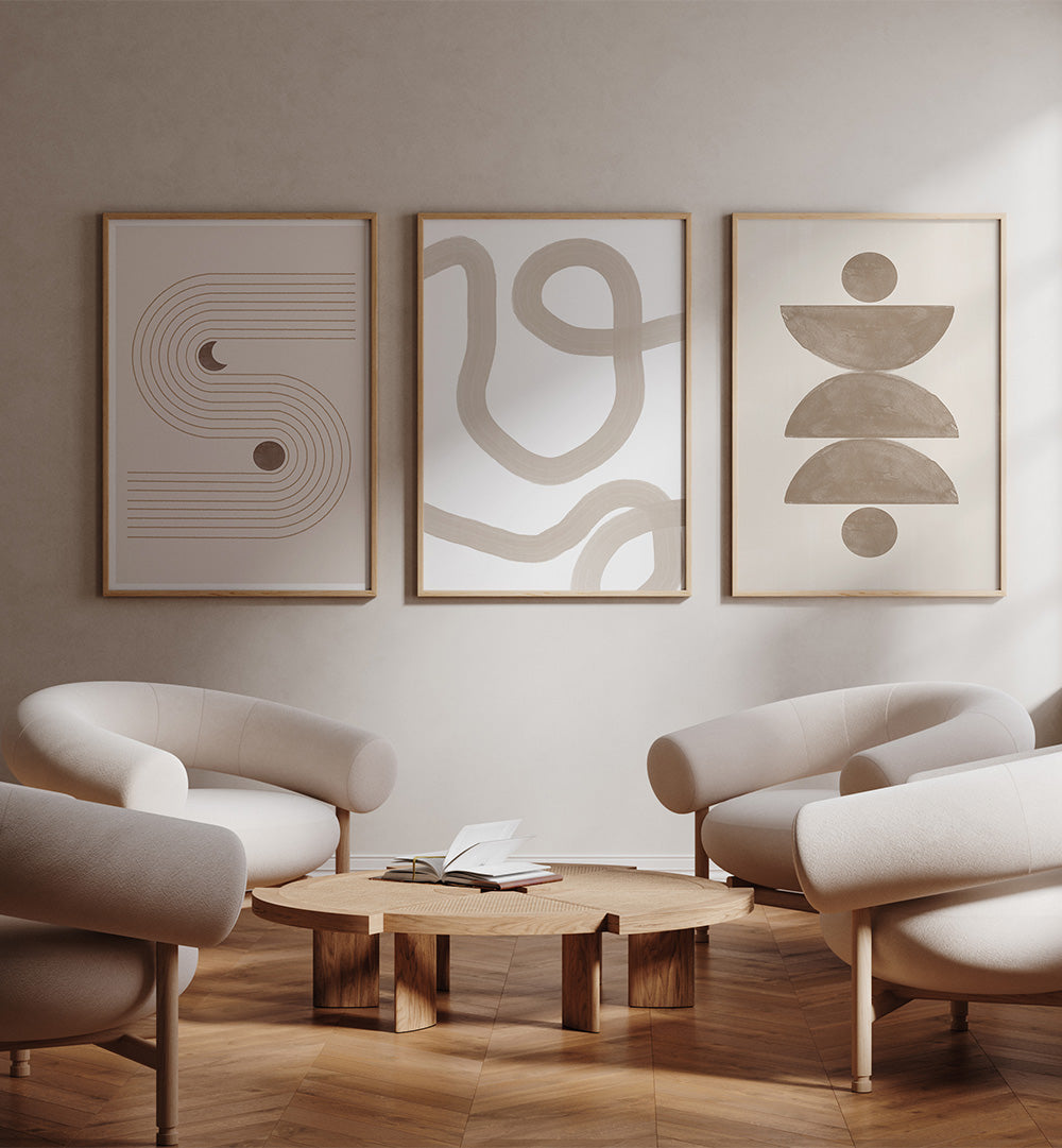 BOHO BALANCE TRIO SET , SET OF 3 PAINTINGS