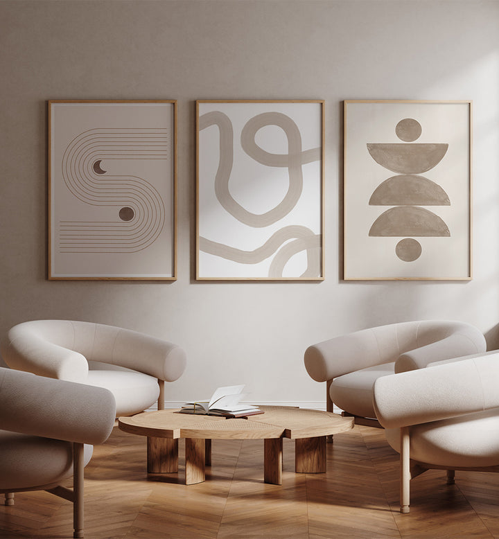 BOHO BALANCE TRIO SET , SET OF 3 PAINTINGS