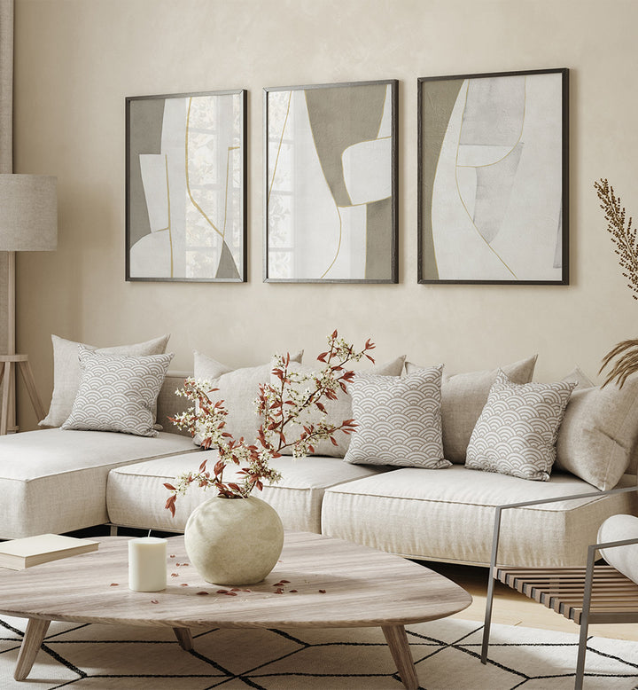 SOFT MODERNISM SET , SET OF 3 PAINTINGS