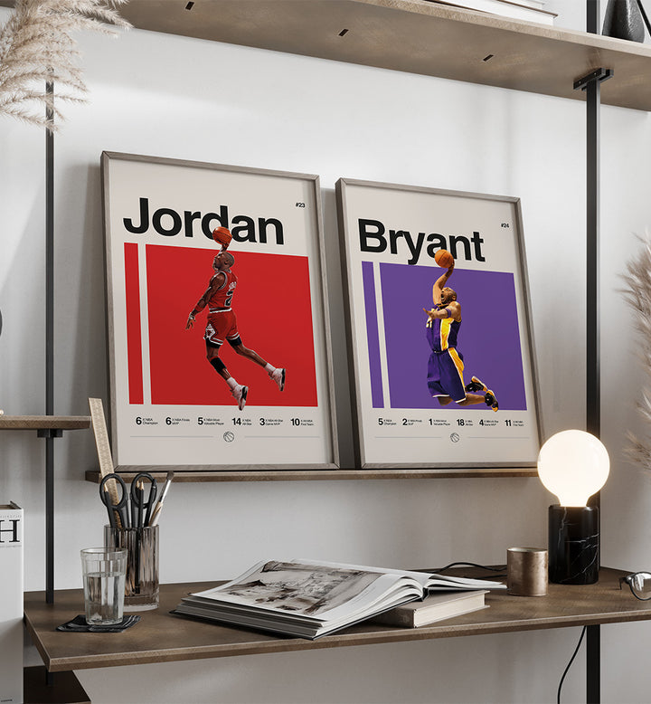 COURT GIANTS SET , SET OF 2 PAINTINGS